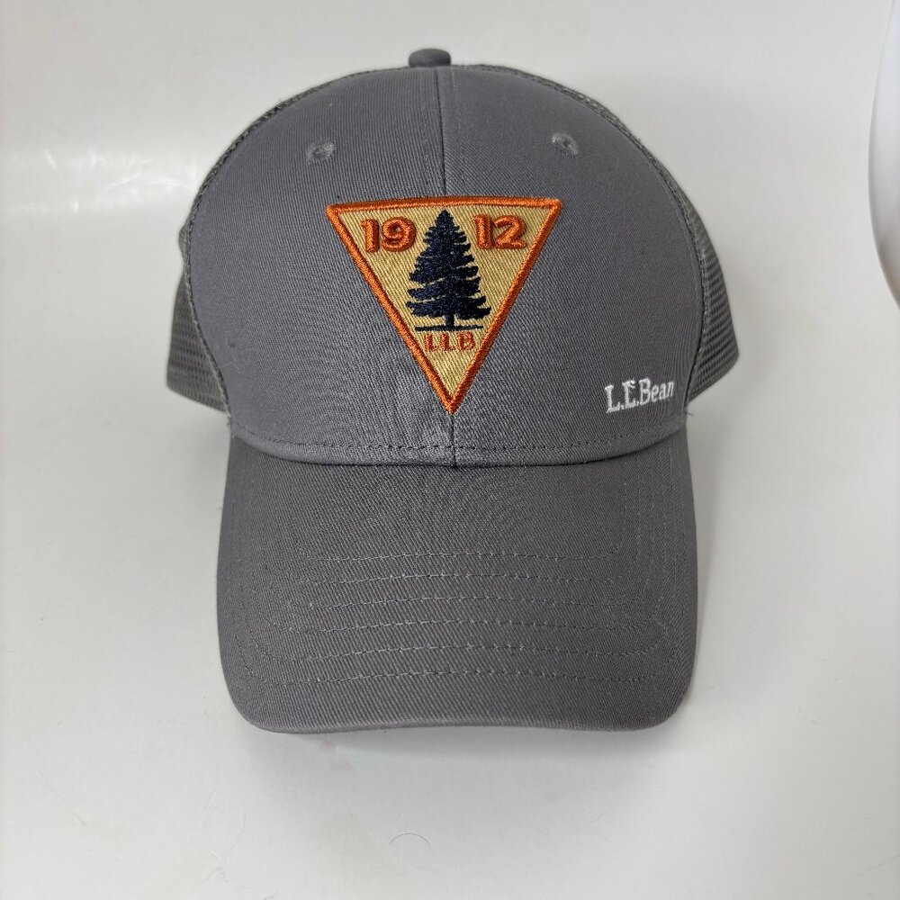 LL Bean Trucker Hat Snapback Gray Forestry 1912 Logo Outdoors Adjustable